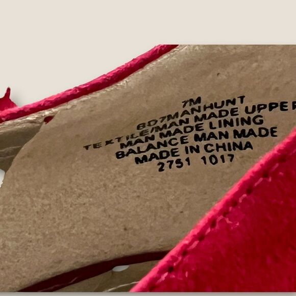 Red open toes heels faux suede size 7 - Picture 7 of 8